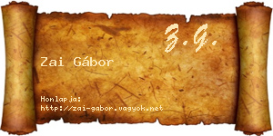 Zai Gábor névjegykártya