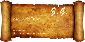 Zai Gábor névjegykártya
